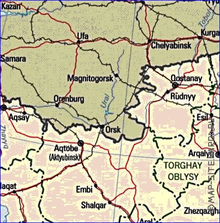 Administratives carte de Kazakhstan