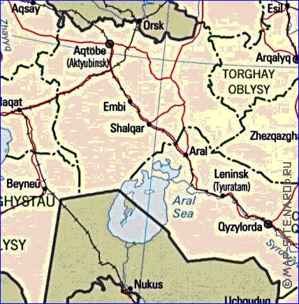 Administrativa mapa de Cazaquistao