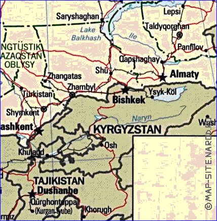 Administratives carte de Kazakhstan