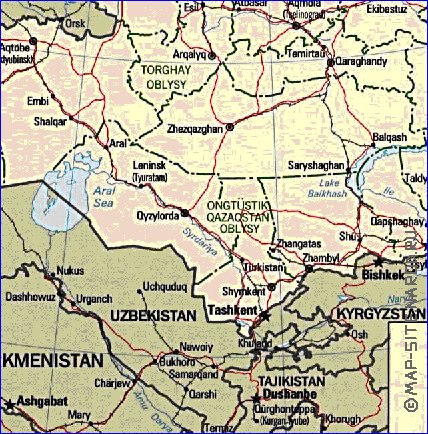 Administratives carte de Kazakhstan