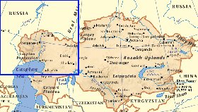 mapa de Cazaquistao em ingles