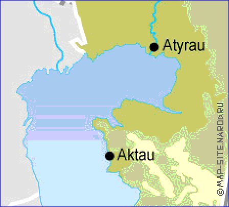 Fisica mapa de Cazaquistao em ingles