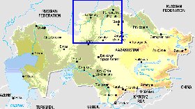 Fisica mapa de Cazaquistao em ingles