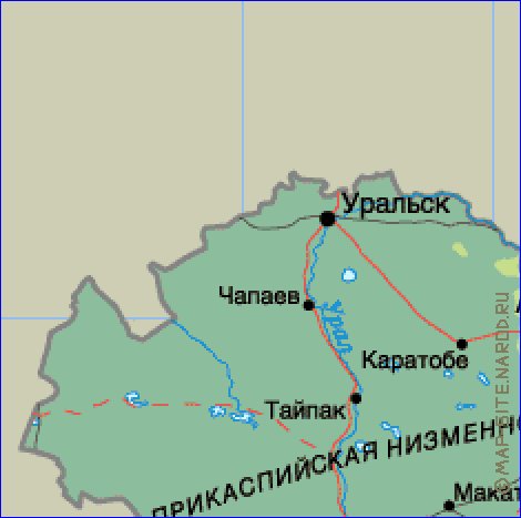 Fisica mapa de Cazaquistao