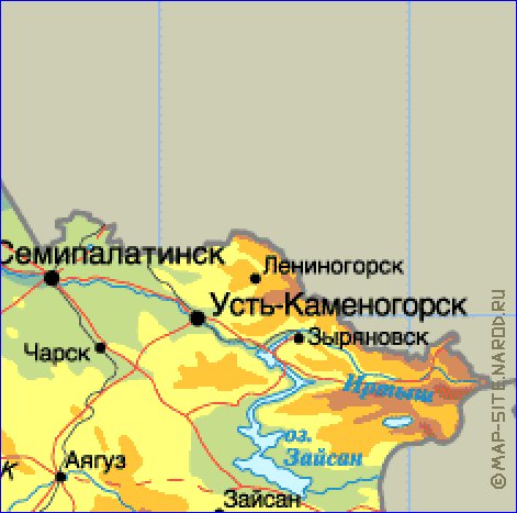 Fisica mapa de Cazaquistao