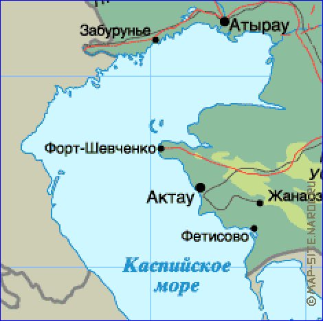 Physique carte de Kazakhstan