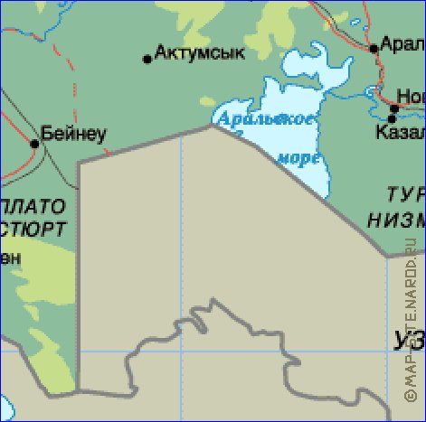 Fisica mapa de Cazaquistao