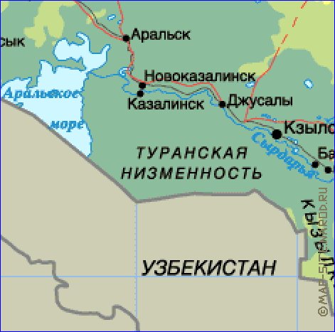 Fisica mapa de Cazaquistao