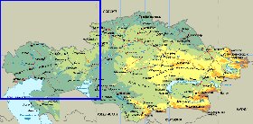 Fisica mapa de Cazaquistao