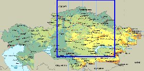 Fisica mapa de Cazaquistao