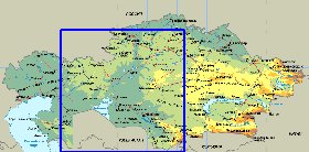 Fisica mapa de Cazaquistao