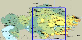 Fisica mapa de Cazaquistao