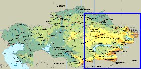 Fisica mapa de Cazaquistao