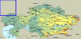 Fisica mapa de Cazaquistao