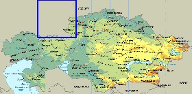 Fisica mapa de Cazaquistao