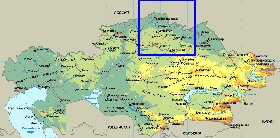 Fisica mapa de Cazaquistao