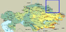 Fisica mapa de Cazaquistao