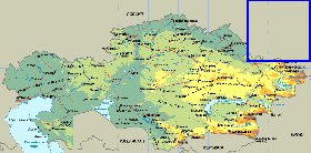 Fisica mapa de Cazaquistao