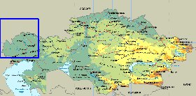 Fisica mapa de Cazaquistao