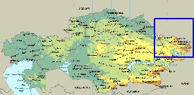 Fisica mapa de Cazaquistao