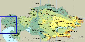 Physique carte de Kazakhstan