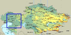 Fisica mapa de Cazaquistao