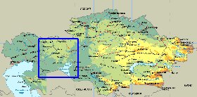 Physique carte de Kazakhstan
