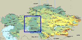 Fisica mapa de Cazaquistao