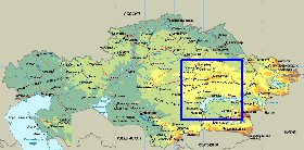 Fisica mapa de Cazaquistao