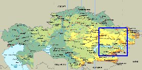 Fisica mapa de Cazaquistao