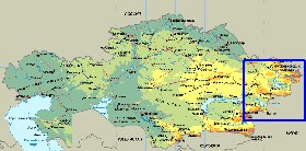 Fisica mapa de Cazaquistao