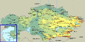 Fisica mapa de Cazaquistao