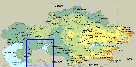 Fisica mapa de Cazaquistao