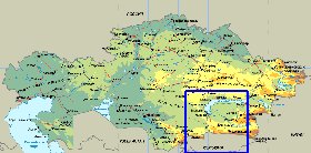 Fisica mapa de Cazaquistao