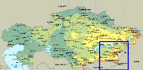 Fisica mapa de Cazaquistao