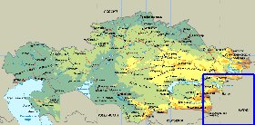 Fisica mapa de Cazaquistao