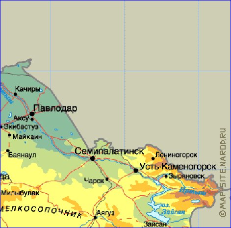 Fisica mapa de Cazaquistao