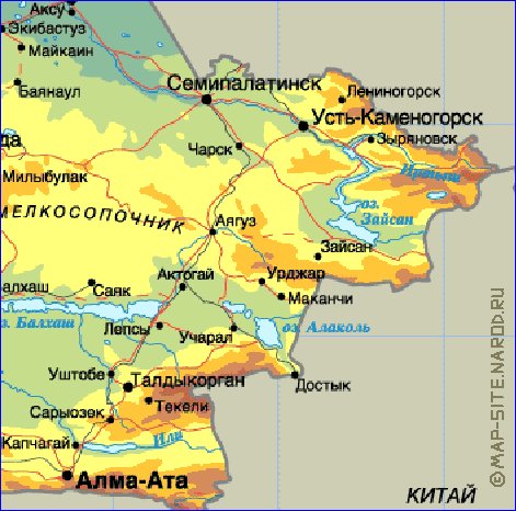 Fisica mapa de Cazaquistao