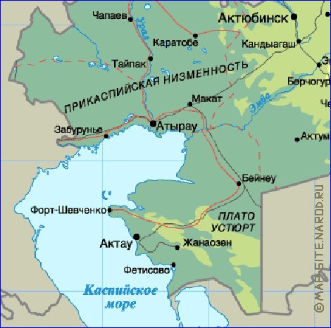 Fisica mapa de Cazaquistao