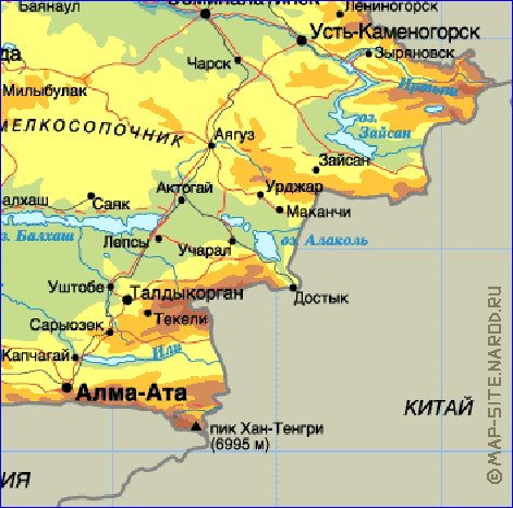 Fisica mapa de Cazaquistao