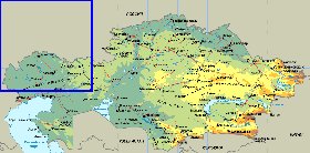 Fisica mapa de Cazaquistao