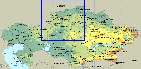 Fisica mapa de Cazaquistao