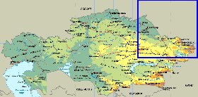 Fisica mapa de Cazaquistao