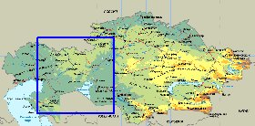 Fisica mapa de Cazaquistao