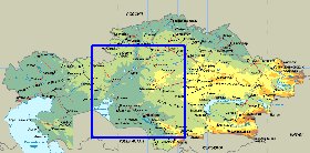 Fisica mapa de Cazaquistao