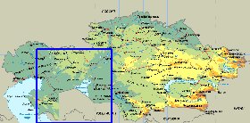 Fisica mapa de Cazaquistao