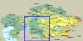 Fisica mapa de Cazaquistao