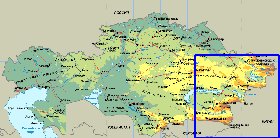 Fisica mapa de Cazaquistao