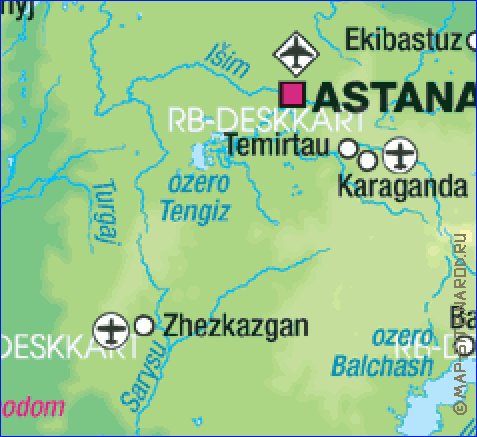 carte de Kazakhstan en allemand