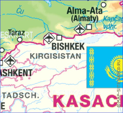 carte de Kazakhstan en allemand